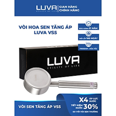 Vòi Sen Tăng Ấp LUVA VS5 Inox 304, Bảo Hành 1 Năm, Đổi Lỗi 100 Ngày, Phun Nước Dạng Xoắn Ốc