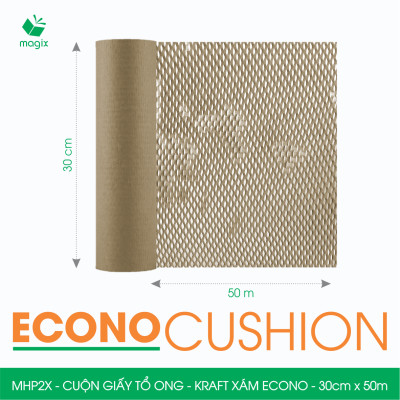 MHP2X - 30cm x 50m - Cuộn giấy tổ ong chống sốc - Kraft xám Siêu Tiết Kiệm ECONO