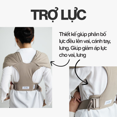 [Thiết Kế Mới - Màu Olive] Địu Vải Em Bé Sling Baby Sling Nova/Nova Plus Dễ Địu Êm Vai An Toàn Cho Bé 0–24 Tháng