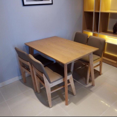 Bộ bàn ăn M6 Tundo gỗ cao su tự nhiên