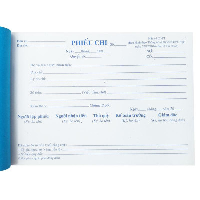 Phiếu Chi 3 Liên