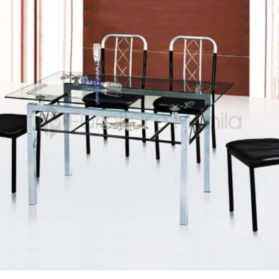 Bộ bàn ghế ăn mặt kính Tundo thiết kế hiện đại 