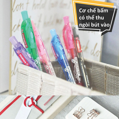 Hộp Bút Bi Bấm STABILO Marathon 318F - Hộp 10 bút đen (BP318F/10-BK)