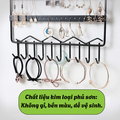 Giá Treo Trang Sức Hình Móc Áo Đa Năng- Kệ Treo Khuyên Tai, Vòng Tay, Dây Chuyền Gắn Tường+ Kèm Móc Dán