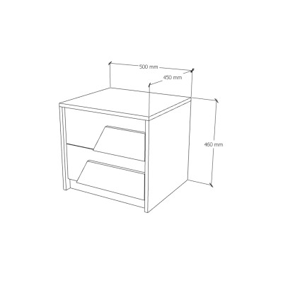 [Happy Home Furniture] PONIX, Táp đầu giường 2 ngăn kéo, 50cm x 45cm x 46cm ( DxRxC), THK_110