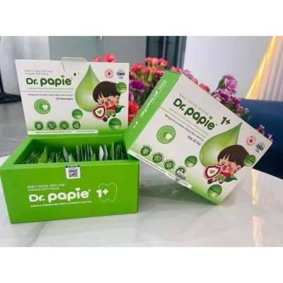 Hộp 30 Gạc Dr Papie 1+ cho bé trên 1 tuổi làm sạch nướu chống sâu răng - hàng chính hãng