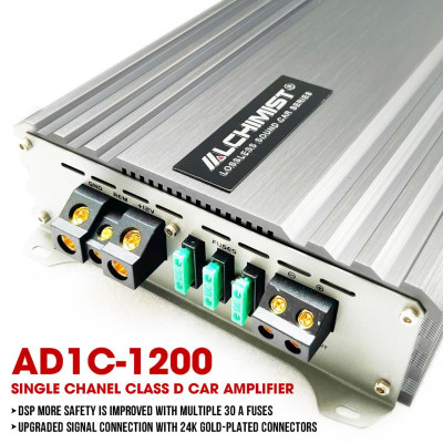 DSP ô tô 1 Kênh Class D AD1C-1200 loại Mono 1200W - Bộ Khuếch Đại Âm Thanh Ô Tô Kỹ Thuật Số Cao cấp