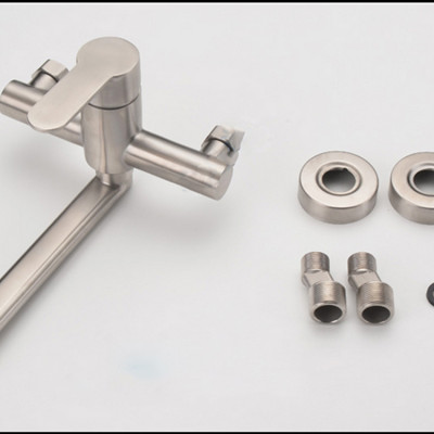 Vòi rửa bát gắn tường nóng lạnh INOX 304