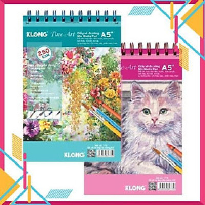 Sổ vẽ KLONG lò xo kép đa năng Fine Art A5 - 250 GSM - 30 tờ; MS: 775