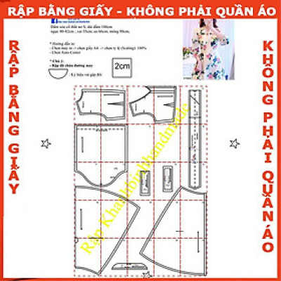 Rập giấy đầm tay phồng thắt nơ mã 1202 (BẢN VẼ)