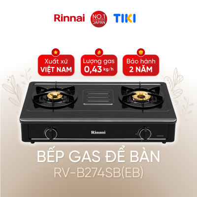 Bếp gas dương Rinnai RV-B274SB(EB) mặt bếp men và kiềng bếp men - Hàng chính hãng.