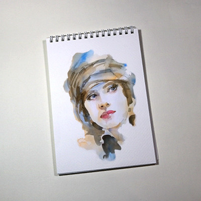 Sổ vẽ màu nước chuyên dụng A5 có vân, dòng cao cấp lên màu đẹp loang màu tự nhiên vẽ được cả chì, 15 tờ/cuốn chất giấy dày 300gsm nhập từ Ý không bị cong TIG373 Green Art - Hàng chính hãng