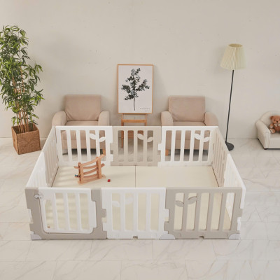 Leaf Babyroom Circle  - Hàng rào chắn / Quây cũi nhựa kiểu dáng hình chiếc lá bảo vệ an toàn cho bé Sản Xuất tại Hàn Quốc