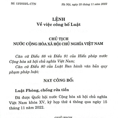 Luật Phòng, chống rửa tiền