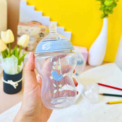Bình Sữa PP Ty Siêu Mềm Tự Nhiên Tommee Tippee Natural Start 260ml, Núm Ty Của Bình 3-6 Tháng, Xanh Dương (Bình Đôi)