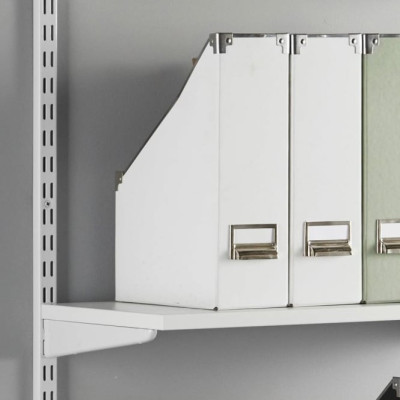 Kệ Railshelf 2 tầng H60cm - Kệ treo tường tùy biến kích thước & vị trí hiện đại - Bằng thép sơn tĩnh điện, kệ gỗ MFC phủ melamine