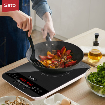Bếp từ đơn SATO BT042( Tặng nồi lẩu inox) Mặt kính cường lực cao cấp chống xước, chịu nhiệt lên tới 750 °C độ bền cao và an toàn tuyệt đối - Miễn phí vận chuyển toàn quốc - Hàng chính hãng