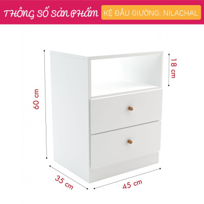 Kệ Đầu Giường Phòng Ngủ Nhỏ Gọn SMLIFE Nilachal