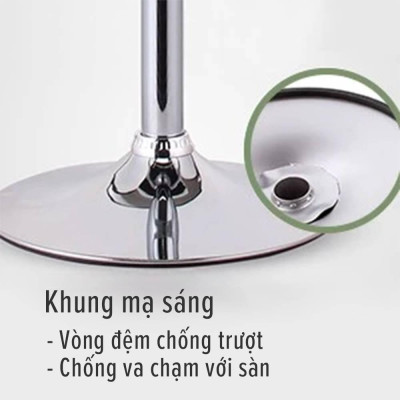 Ghế Bar Mandal Không Tay Chân Thép Mạ IBIE