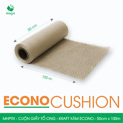 MHP9X - 50cm x 100m - Cuộn giấy tổ ong chống sốc - Kraft xám Siêu Tiết Kiệm ECONO