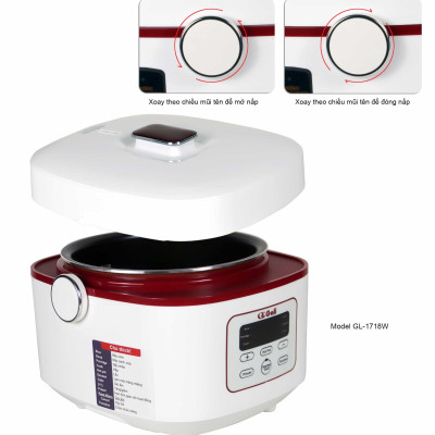 Nồi Cơm Điện Gali GL-1718W Dung tích 1,8L, đa chức năng nấu: Lẩu, Cháo, Soup,... Lòng nồi dày giữ nhiệt tốt. Hàng chính hãng chất lượng cao, bảo hành 24 tháng