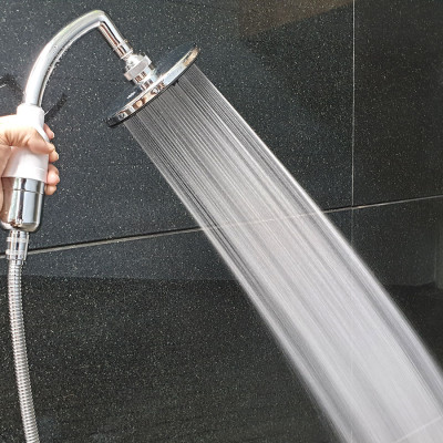 Bộ tay dây sen siêu tăng áp mặt tròn lõi lọc Vitamin C Eurolife EL-146SH (Trắng bạc)