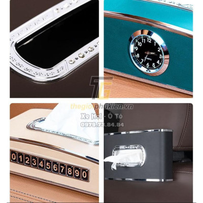 Hộp đựng khăn giấy 3 trong 1 trên Ô tô, Xe hơi