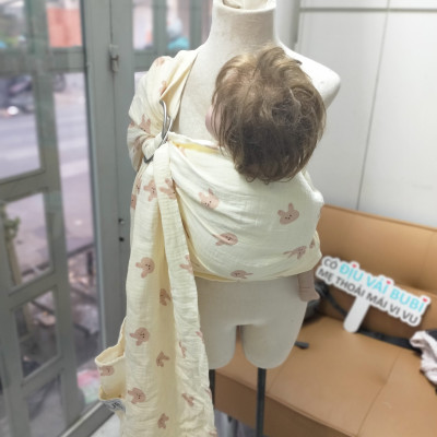 BUBI Ring Sling Gen 1 - Muslin Cotton - Thỏ hồng