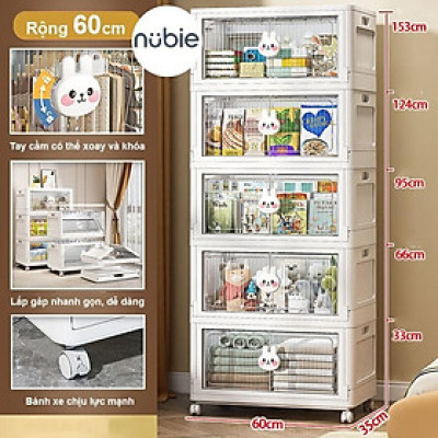 Tủ đựng đồ gấp gọn hoạt hình, tủ nhựa đựng đồ lắp ghép xếp gọn ngang 60cm, không cần lắp đặt, khả năng chịu tải mạnh