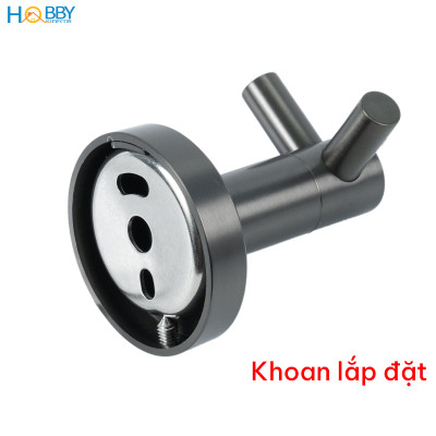 Móc treo đồ có 2 chấu inox 304 sơn đen Hobby home decor 2CX