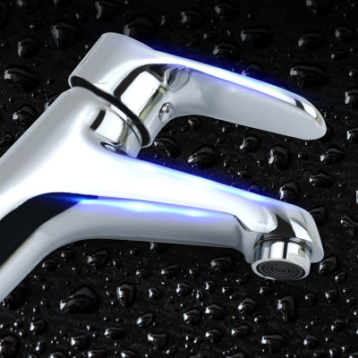 Vòi lavabo rửa mặt nóng lạnh bằng đồng mạ cao cấp mặt gương Hiwin KF-211