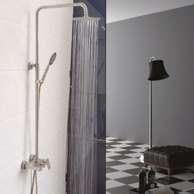 Bộ sen cây tắm đứng nóng lạnh Inox SUS 304 Eurolife EL-S920 (Trắng vàng)