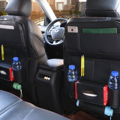 Túi Treo Đồ Sau Ghế Ô Tô, Xe Hơi Cao Cấp Có Bàn- Màu Đen 