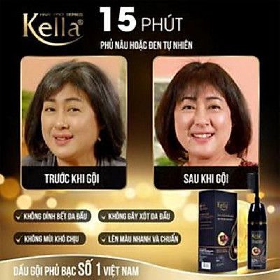 Dầu Gội Phủ Bạc kella Chiết Xuất Thảo Dược Màu Nâu Tự Nhiên