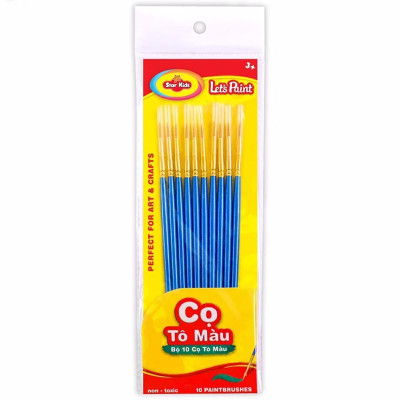 Bộ 10 Cọ Tô Màu Đầu Tròn Let