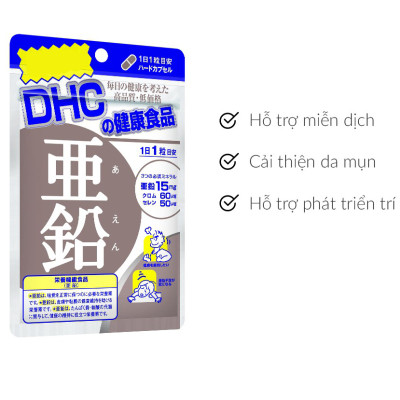 Viên uống giảm mụn bổ sung kẽm DHC ZinC - gói 30 ngày (nhập khẩu)