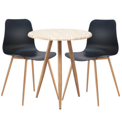 Bàn cafe - fastfood màu tự nhiên TE1512-06 bàn tiếp khách gỗ MDF Melamin chân thép sơn giả gỗ thiết kế 3 chân rất chắc chắn