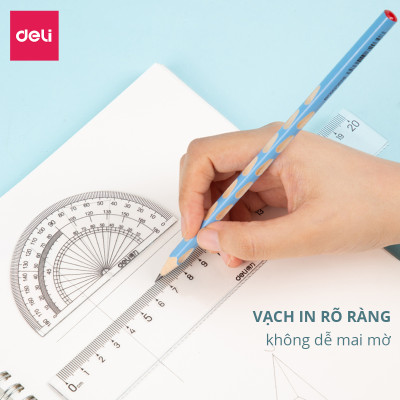 Bộ Thước Kẻ Thước Đo Độ Eke Học Sinh Deli - Bộ Dụng Cụ Học Tập 4 Chiếc  - 79529 79530