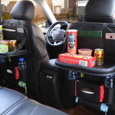 Túi Treo Đồ Sau Ghế Ô Tô, Xe Hơi Cao Cấp Có Bàn- Màu Đen 