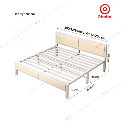[ Miễn phí giao hàng cà lắp đặt TP. HCM] Giường ngủ sắt hiện đại Ohaha - GS008