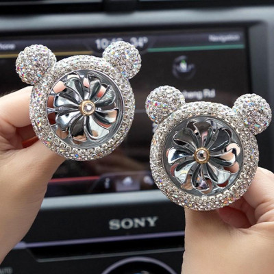 Quạt Sáp Thơm Kẹp Cửa Gió Điều Hòa Đính Đá cho xe hơi