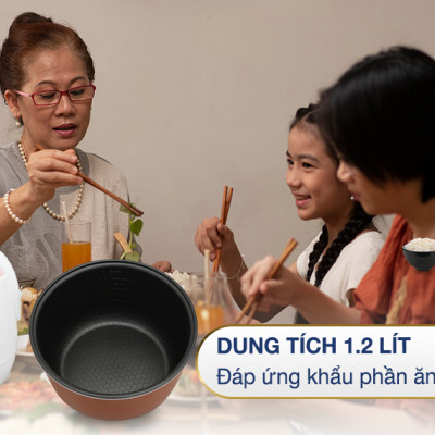 Nồi Cơm Điện Nắp Gài Sunhouse SHD8217W (1.2L) - Hàng chính hãng