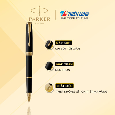 Bút máy cao cấp Parker Sonnet Matte Black GT TB-1950875