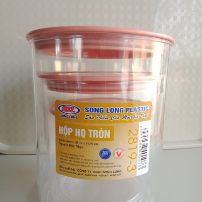 Bộ 3 hộp thực phẩm Hàn Quốc tròn cao cấp Song Long- màu ngẫu nghiên