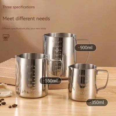 Ca Đánh Sữa Inox Có Vạch Chia 350ml - 550ml - 900ml, Dụng Cụ Pha Chế Inox Chất Lượng Cao - HÀNG CHÍNH HÃNG MINIIN