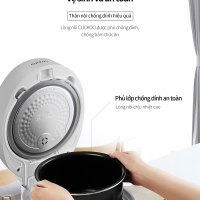 Nồi cơm điện tử Cuckoo 1.08L CR-0675F - Tùy chọn 3 vị cơm, 9 chế độ nấu tích hợp, chế độ tự động làm sạch - Hàng chính hãng