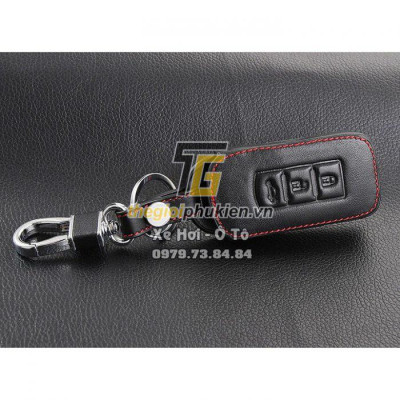 Bao da 3D bảo vệ chìa khóa xe Mitsubishi Attrage, Mitsubishi Xpander, Mitsubishi Outlander kèm móc đeo Inox