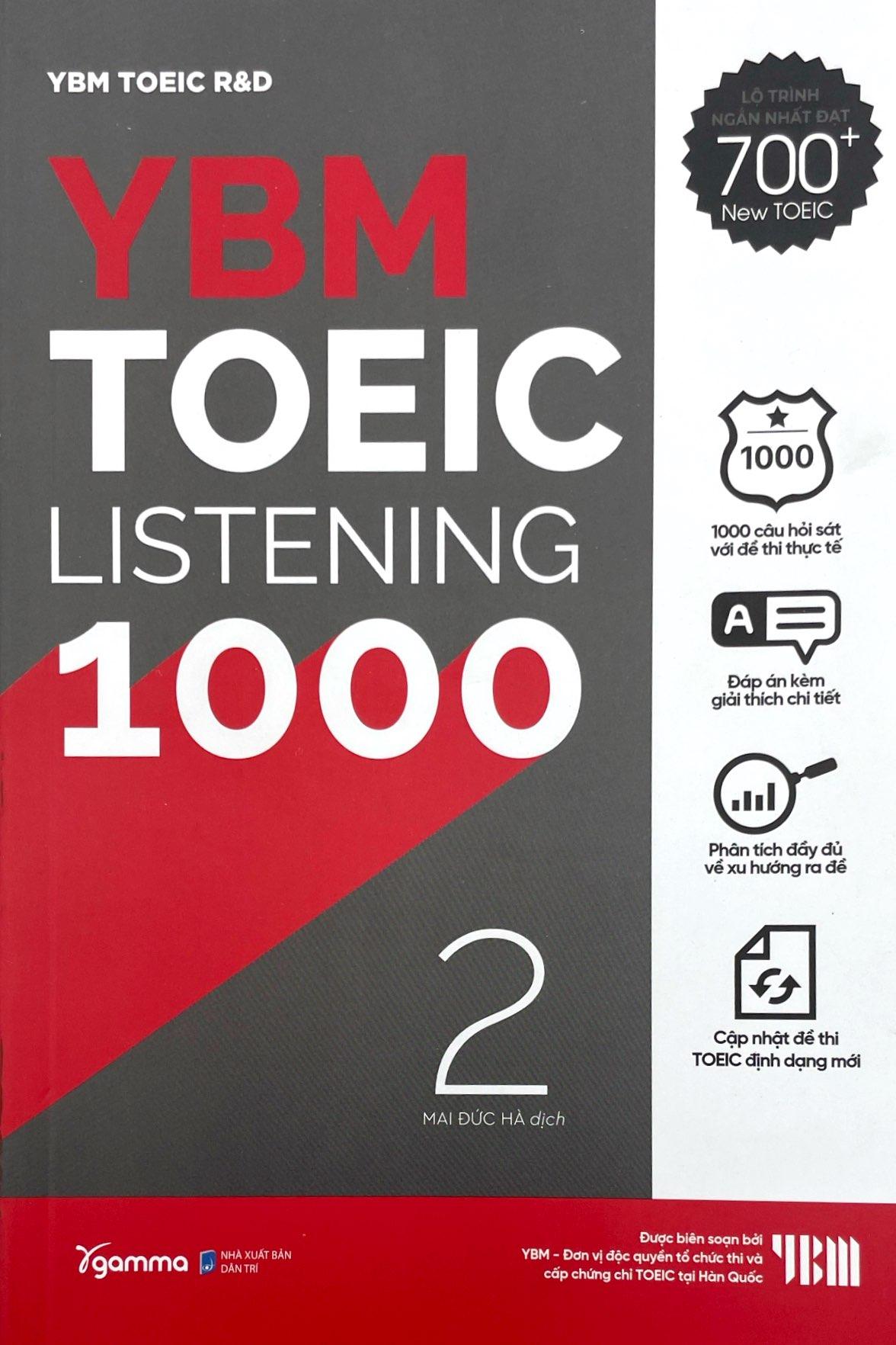 YBM TOEIC Listening 1000 - Vol 2 (Tái Bản 2023)