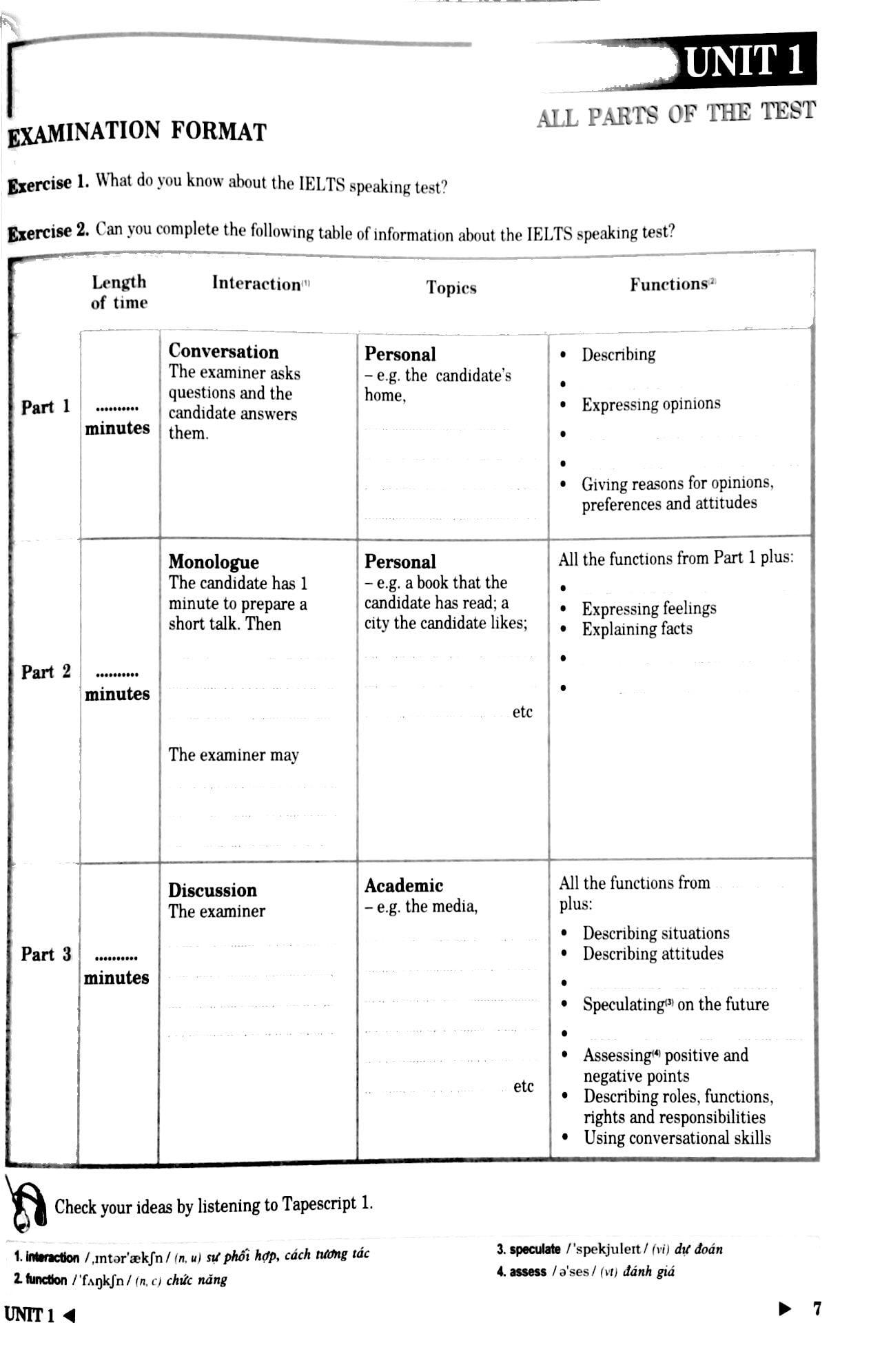 Tài liệu luyện thi IELTS kỹ năng nói - IELTS speaking preparation and practice