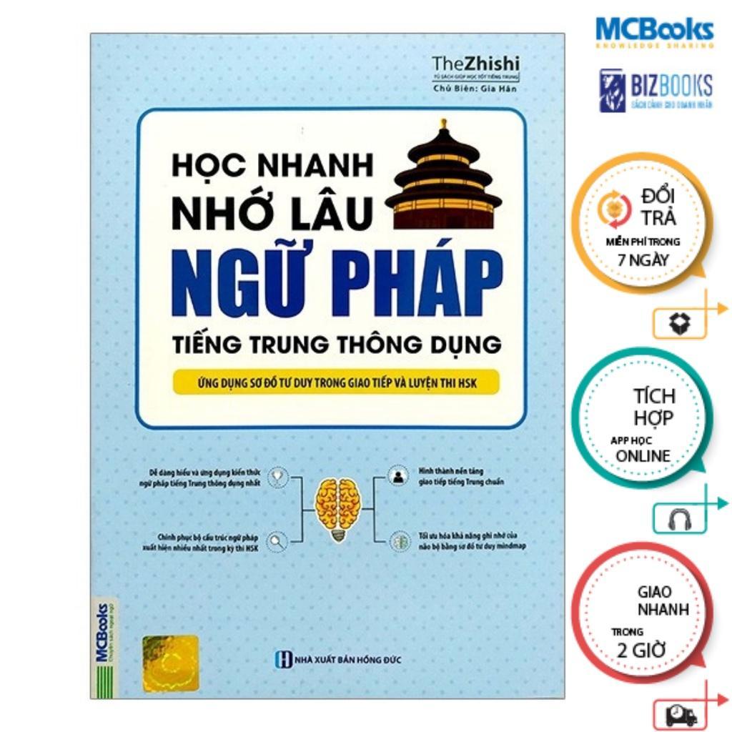 Sách - Học Nhanh Nhớ Lâu 1500 Từ Vựng Tiếng Trung Thông Dụng + Học Nhanh Nhớ Lâu Ngữ Pháp Tiếng Trung Thông Dụng - MCBooks
